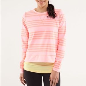 Lululemon Run warm up crew striped sz 6